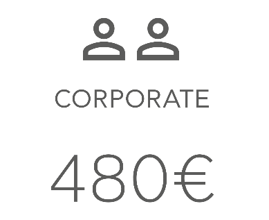 € 480/Year - CORPORATE MEMBERSHIP (More than 500 employees)